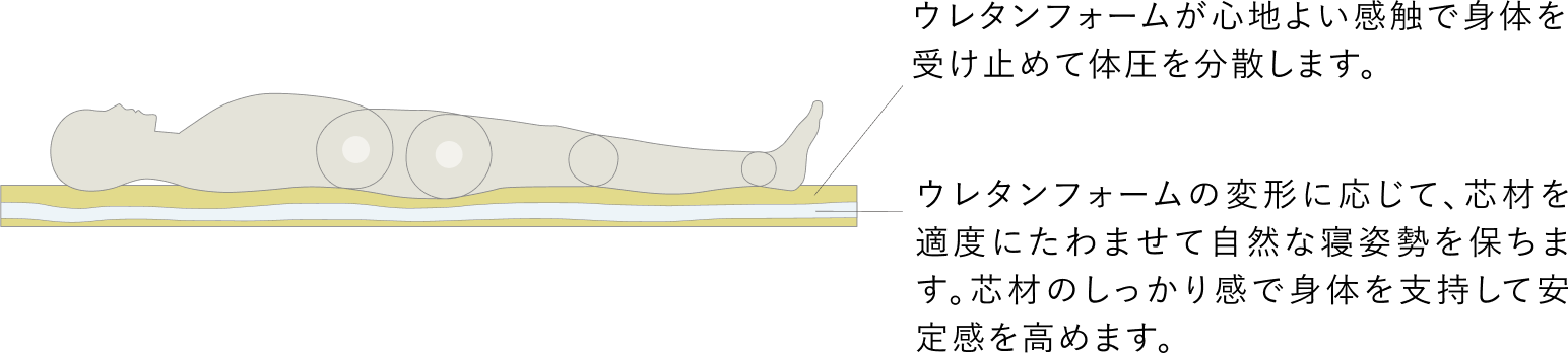 長年の睡眠研究で得られた「寝返りの重要性」に応える「等反発特性」